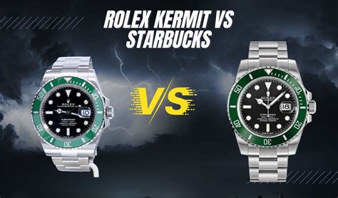 kermit rolex vs starbucks|Rolex Starbucks bezel colors.